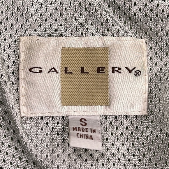 SMALL VINTAGE GALLERY BRAND WINDBREAKER JACKET COAT GREEN NYLON LINED HOODED - Picture 10 of 12